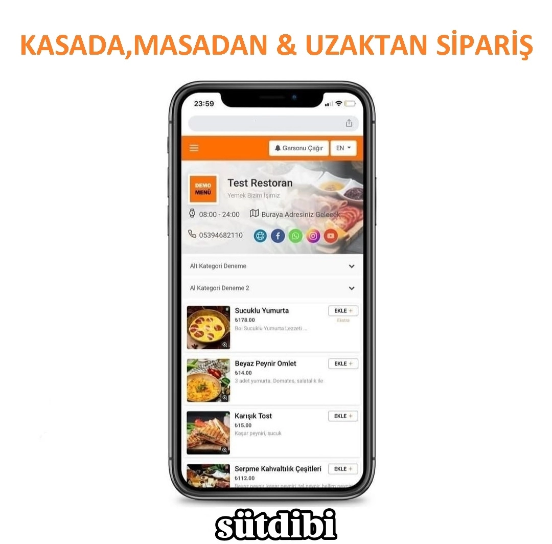 QR MENÜ DESTEKLİ WEB SİTESİ